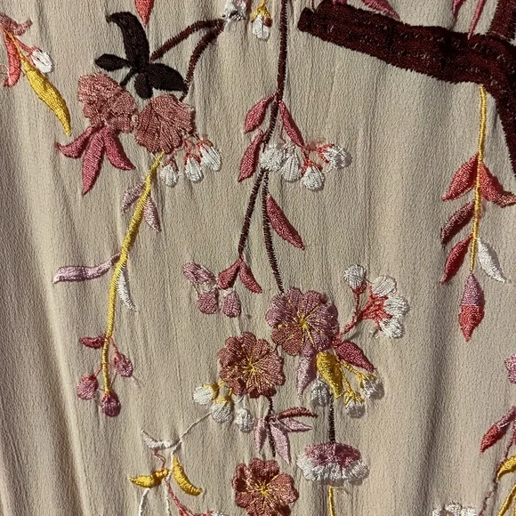 ASOS Pink Embroidered Cherry Blossom Maxi Dress W/Short Sleeves Women’s Size 8 - Picture 7 of 10